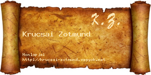 Krucsai Zotmund névjegykártya